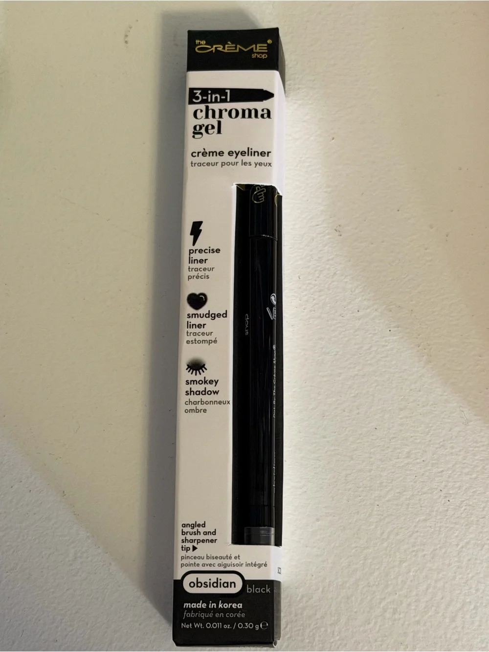 The Crème Shop 3 In 1 Chroma Gel Creme Eyeliner Obsidian Black